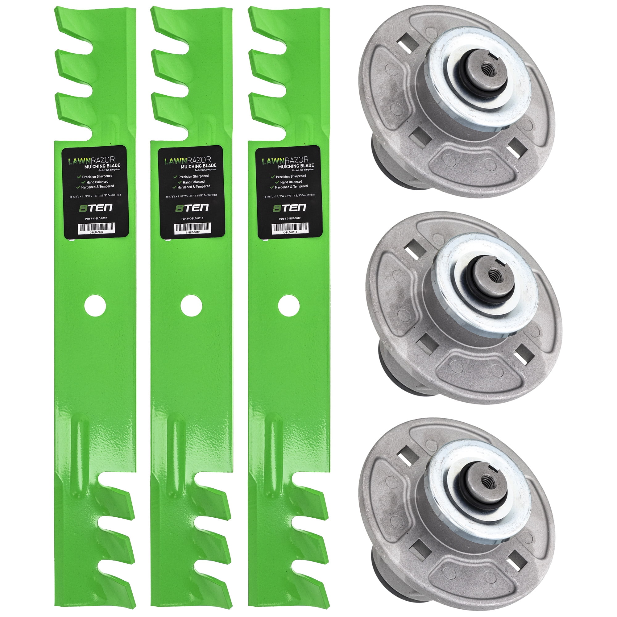 8TEN Spindle Low Lift Blade Kit for Exmark Metro Viking