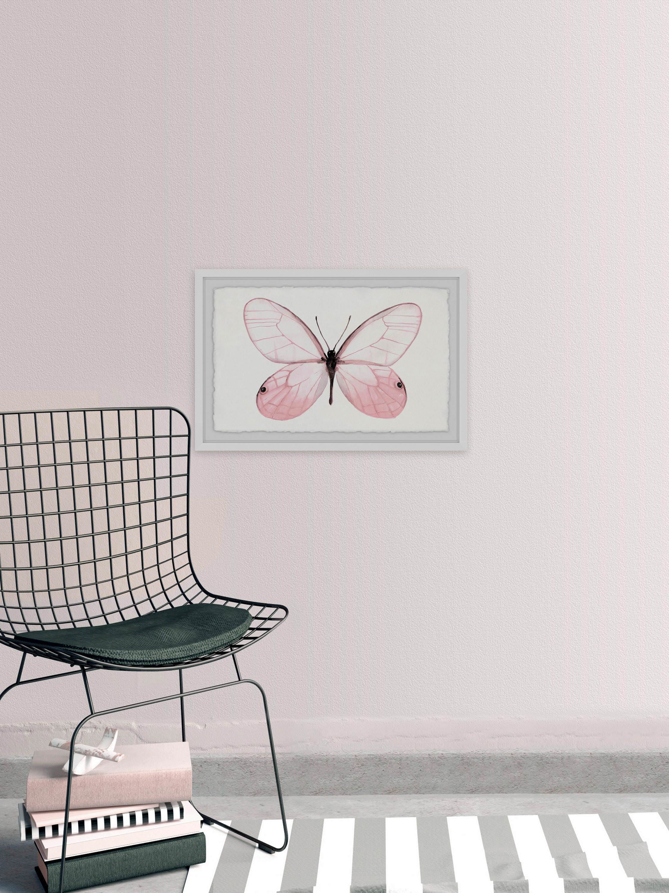 Pink Butterfly Beauty Framed Painting Print