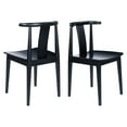 thumbnail image 6 of EYYTHUNG Wood Dining Chairs Set of 2, Farmhouse Kitchen Chairs with Curved Back Mid Century Wishbone Dining Chairs, Black, 6 of 9