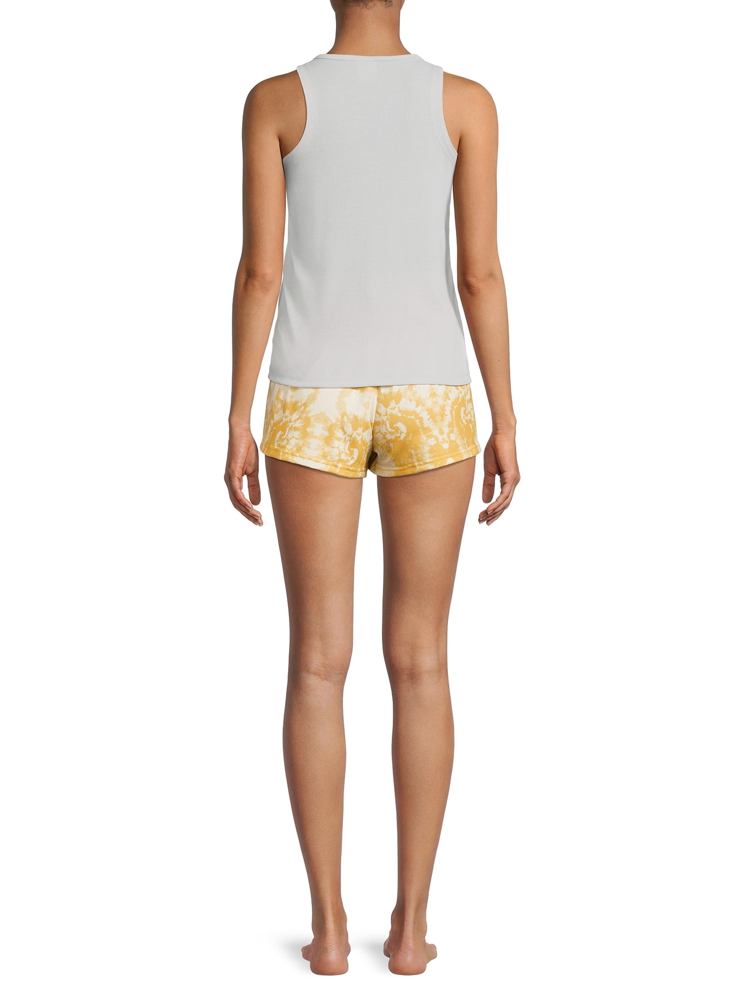 Love At First Sight Junior's and Junior's Plus Tank Top and Tie-Dye Shorts Set, 2-Piece