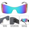 thumbnail image 4 of FEISEDY Fashion Rimless Futuristic Wrap Around Sunglasses Women Men Cyberpunk Visor Sunglasses B2329, 4 of 13