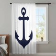 thumbnail image 4 of Nautical Anchor Sheer Curtains 84 Inches Long, Farmhouse Minimalist White Abstract Art Light Filering Curtains, Breathable Simi Curtain Privacy Drapes for Living Room Bedroom Window Treatment, 4 of 9
