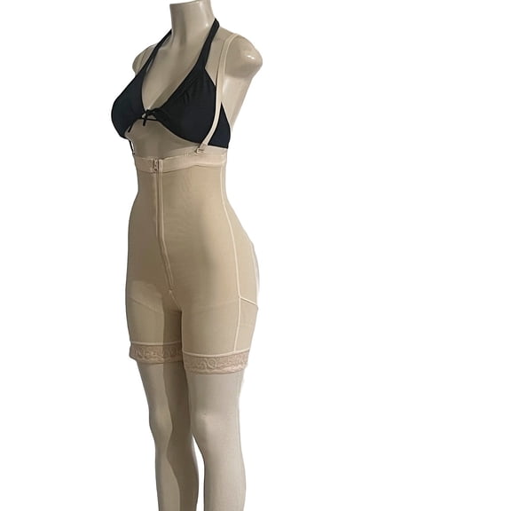 Women Plus Size Firm Tummy Compression Bodysuit Shapewear with Butt Lifter Nude 3XL