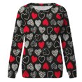 thumbnail image 4 of ICHUANYI Liquidación Mujeres Manga Larga Casual Día de San Valentín Impresión Cuello Redondo Sudadera Cuello Redondo Jersey Túnica Tops ICHUANYI WER202308243932, 4 of 5