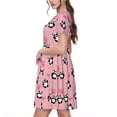 thumbnail image 2 of Balery Valentine'S Day Panda Vestidos sueltos de manga corta para mujer, vestidos de verano 2025, vestidos casuales de corte A con vuelo., 2 of 6