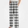 thumbnail image 5 of HAOTAGS Kids Plaid Pants (4-16) Elastic Waist Stright Leg Loungewear Pants with Pockets Black Size 5T, 5 of 7