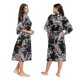 thumbnail image 1 of Womens Floral Printed Soft Satin Kimono Dressing Gown Wedding Bathrobe Sleepwear, 1 of 2