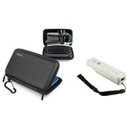 Insten Black Eva Case For Nintendo NEW 3DS XL / 3DS XL / 3DS LL (Bundle with Wrist Strap)