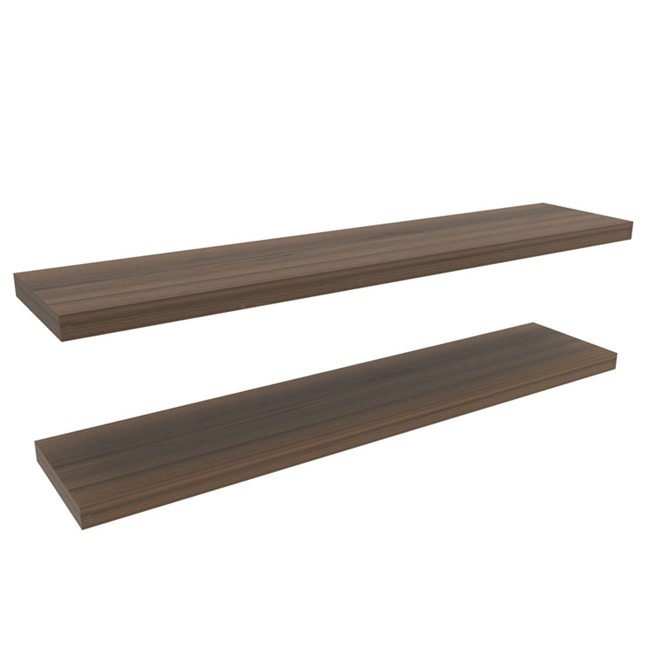 JERFIT 47 Inch Floating Shelves Set of 2, Light Brown Wall Shelves for Bathroom, Bedroom & Living Room, Easy Mount Decor Storage Shelves