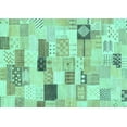 thumbnail image 1 of Ahgly Company Machine Washable Indoor Rectangle Abstract Turquoise Blue Modern Area Rugs, 5' x 7', 1 of 4