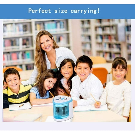 Le taille-crayon bleu pour enfants, enseignants, artistes, taille-crayon et  crayon électrique à double trou.