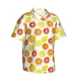 thumbnail image 2 of Daiia Lemon Orange Hawaiian Shirt for Men Gentle Cotton Regular Short Sleeve Casual-XX-Large, 2 of 9