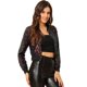 thumbnail image 1 of Chaqueta Lentejuelas Tipo Aviador Cremallera En Parte Delantera Purpurina Brillante Albaricoque T M, 1 of 6