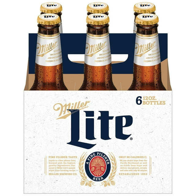 Miller Lite Lager Beer, 12 fl. oz. bottle, 6 pk.