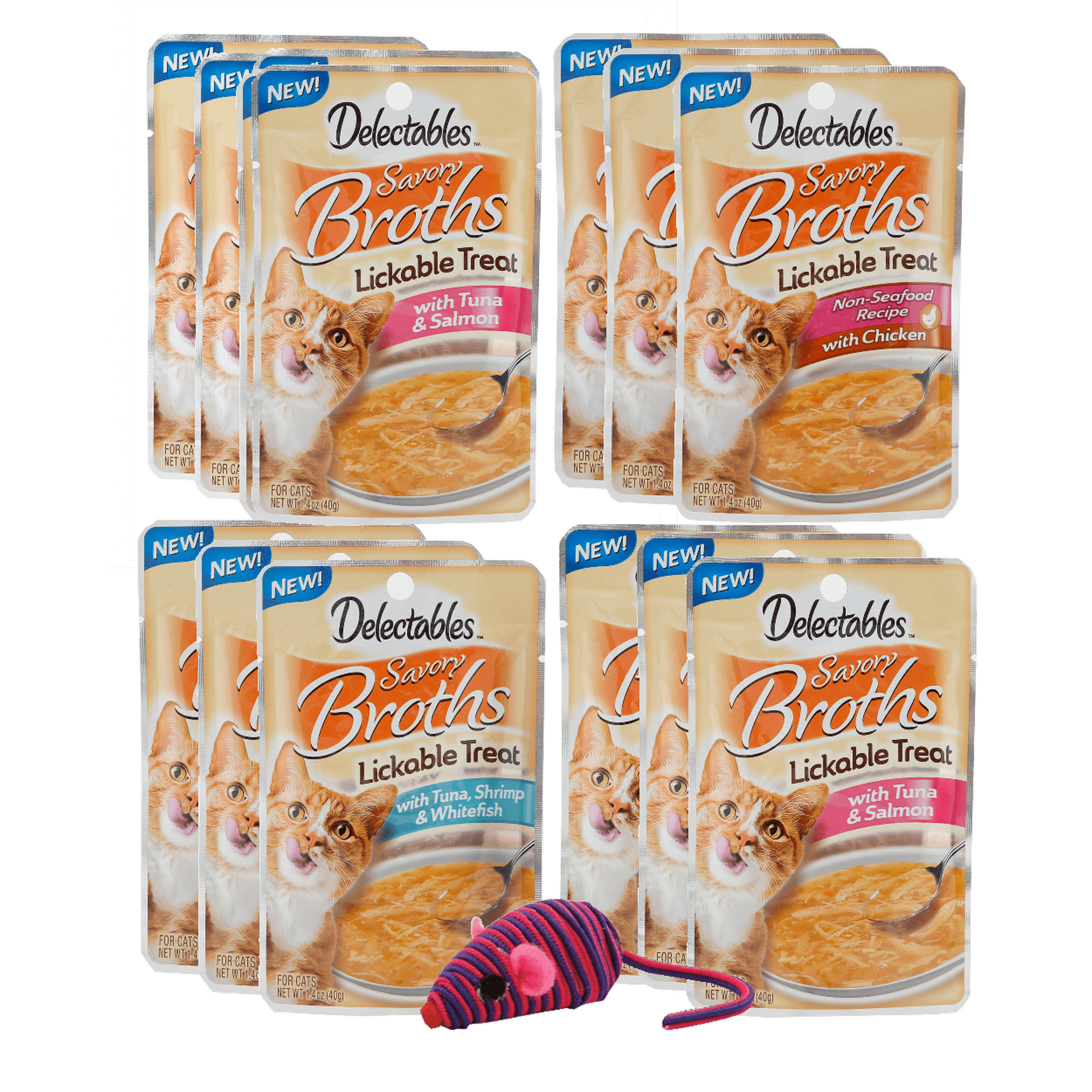 Hartz Delectables Savory Broths Lickable Flavor:Broth Assorted Pack of 12