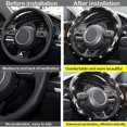 thumbnail image 4 of Diamond Leather Bling Steering Wheel Cover, Fit 15 inch -Black Universal Car Steering Wheel Protector with Crystal Rhinestones Anti-Slip Soft Interior, 4 of 5