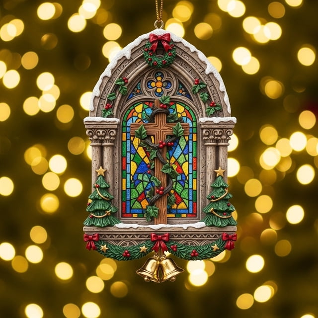 Adorno navideño de la Natividad, letrero de la Sagrada Familia, adorno de la Virgen María, adorno para árbol de Navidad, adornos navideños católicos, decoración cristiana, adornos del nacimiento de J