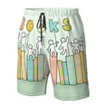 thumbnail image 4 of Logiee Books Print Mens Swim Trunks Quick Dry Board Shorts,Breathable Hawaii Beach Shorts Swimwear Bathing Suits-X-Large, 4 of 6