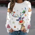 thumbnail image 1 of Pntutb Camisas para mujer Blusa regular estampada con cuello redondo y manga larga con estampado navideño Pntutb Pntutb-1069, 1 of 5