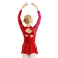 thumbnail image 4 of Haitryli Women's Lyrical Dance Costume Long Sleeve Mesh Figure Skating Dress Backless Ballet Dance Red XL, 4 of 7