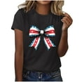 thumbnail image 3 of UPPADA July 4th Shirts for Women Summer American Flag Tops Graphic Independence Day Tee Tops Usa Flag Star Stripes Printed Patriotic T-Shirt Top,Womens Tops 3/4 Length Sleeves Black,L, 3 of 4