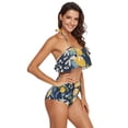 thumbnail image 3 of Ckdifva Lemon Fruits Lemon Blooms Womens High Waisted Bikini Set Two Piece Swimsuit Bathing Suits, 3 of 5