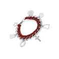 thumbnail image 3 of ELYA Jewelry Women's Faith and Love Charms Woven Leather Steel Bracelet, 3 of 4