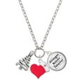 thumbnail image 1 of Delight Jewelry Silvertone Christmas Tree Zig Zag - Red Heart Nurse Strong Zoe Necklace, 1 of 4