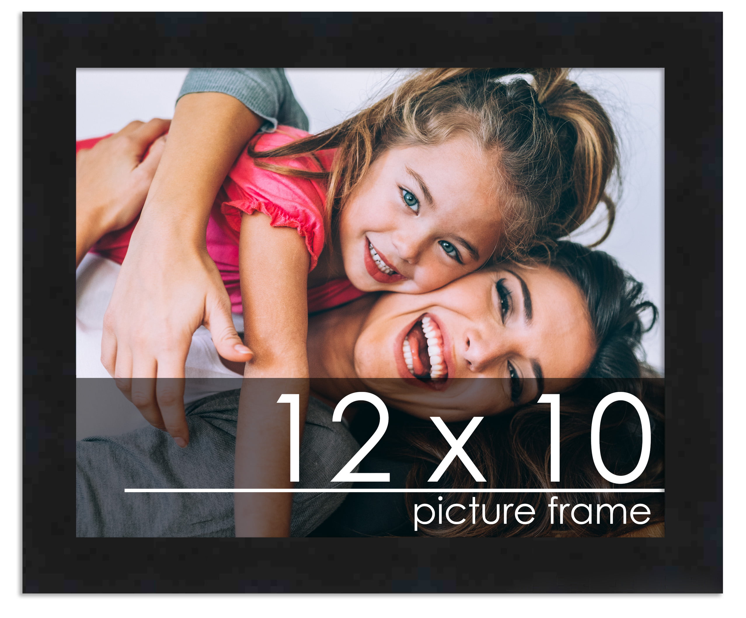 12x10 Frame Black Wood Picture Frame UV Acrylic, Foam Board Backing,   Hanging Hardware Included!