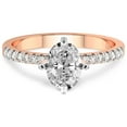 thumbnail image 3 of Oval Shape 1 Carat IGI Certified Lab Grown Diamond Ring | 14K Rose Gold | Sara Tapered Eternity Lab Diamond Engagement Ring | FG-VS1-VS2 Quality Friendly Diamonds, 3 of 5