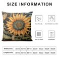 thumbnail image 5 of Yellow Sunflower Throw Pillow Covers Retro Floral Green Leaves Decorative Couch Pillow Cases for Home Bedroom Living Room Sofa Car Farmhouse Outdoor Decor, 5 of 5