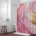 thumbnail image 5 of Minimalist Style Fabric Shower Curtain Pink Gold Washable Shower Curtains for Bathroom, Waterproof Bath Curtain with Hooks Home Decor 36x72in, 5 of 8