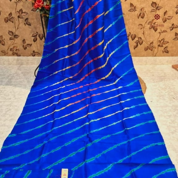 Royal Blue Pure Silk Bandhani Shibori Saree
