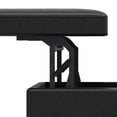 thumbnail image 5 of Owen 42 inch Wide Mid-Century Modern Lift Top Large Coffee Table Storage Ottoman in Distressed Black Vegan Leather, 5 of 15