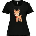 thumbnail image 3 of Inktastic Cute Christmas Reindeer with Christmas Lights Women's Plus Size T-Shirt, 3 of 5