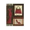 thumbnail image 1 of Fashion Collage | Trendy French Dress Silhouette, High-Heels and Purse Print; One 11x14in Poster Print. Red/Black/Cream, 1 of 3
