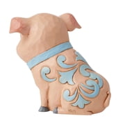 Jim Shore Pig With Flowers Mini Figurine Polyresin Heartwood Creek 6012426