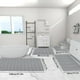 thumbnail image 4 of Juego de alfombras de baño de 5 piezas | Alfombra de baño de vellón de terciopelo antideslizante grande, absorbente de agua, espuma suave, lavable, gruesa, gris oscuro, moderna, 15.7x47.2in,, 4 of 8