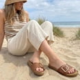 thumbnail image 4 of Cushionaire Leeds Sandals for Women, Slip On Big Buckle Slide Womens Sandals with Memory Foam Footbed, Comfortable Summer Footwear, 4 of 26