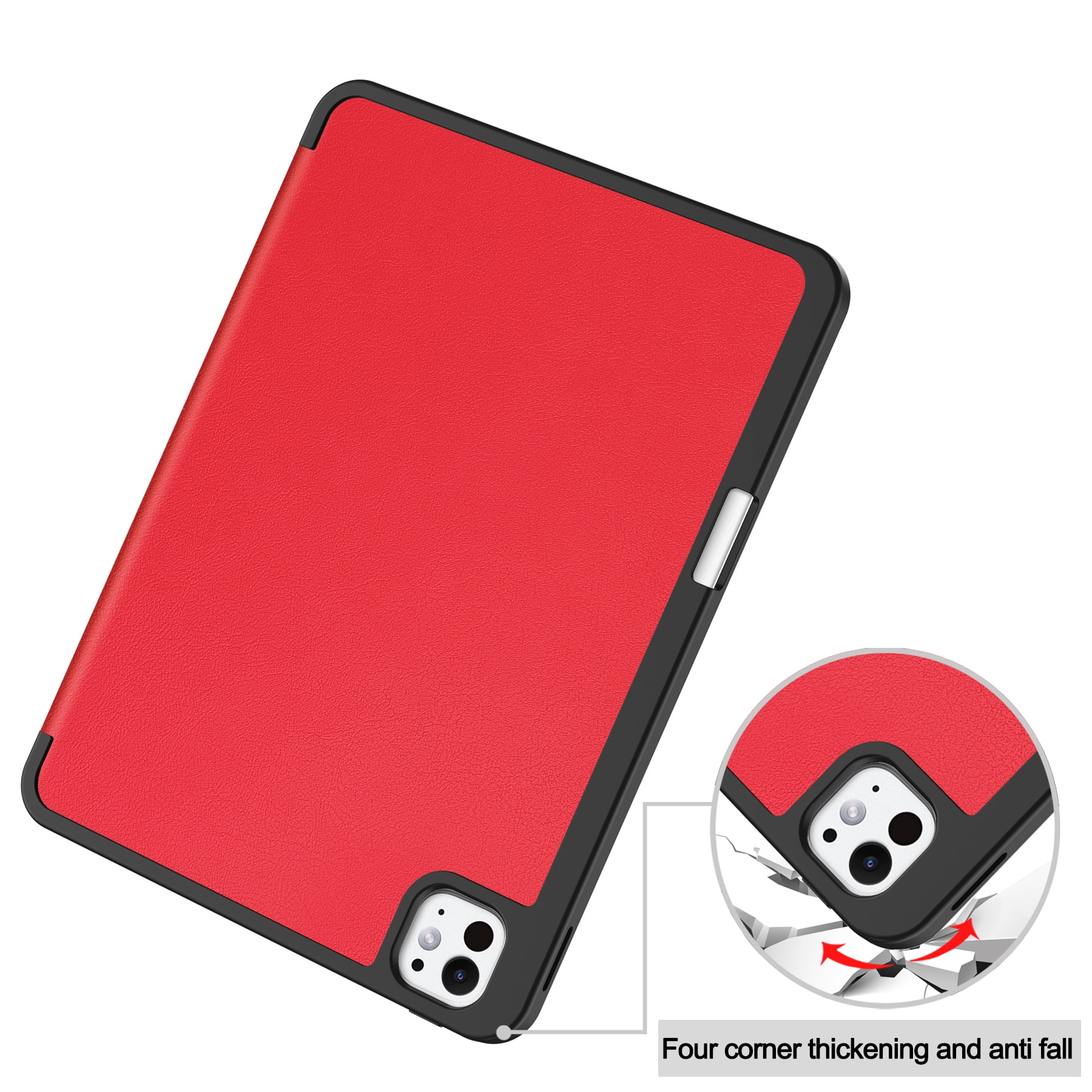 Allytechgroup iPad Air 13 M2 2024 Case, Slim Flip Smart Cover Auto Sleep Wake with Pencil Holder Multi Angle Veiwing Stand Shockproof Case for Apple iPad Air 13 inch 2024,Red