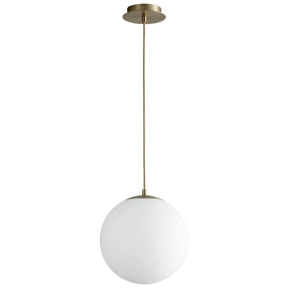 12 Inch 120V 8.2W 1 Led Pendant-Aged Brass Finish-3000 Color Temperature Oxygen Lighting 3-673-40