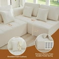 thumbnail image 4 of 140''Modular Sectional Couches for Living Room, Cloud Boneless Compressed Sectional Sofa, Oversized U Shaped 9 Seater Upholstered Memory Foam Sofa, No Assembly, Chenille Beige, 4 of 7