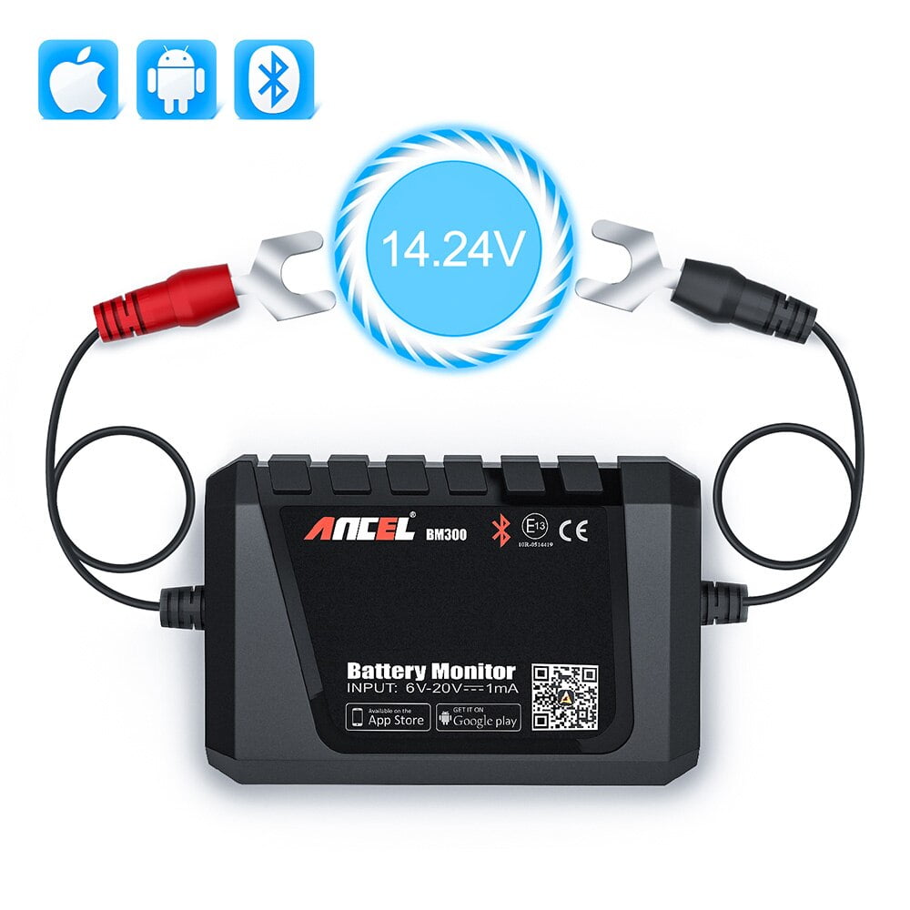 Real-time Car Battery Tester BM2 12v Bluetooth 4.0 Battery Monitoring Diagnostic Tool Digital Battery Analyzer Battery Monitor Tester for Android iOS Phones 