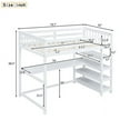 thumbnail image 5 of Bellemave Wood Twin Size Loft Bed with Desk and Shelves for Teen  (White), 5 of 8