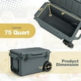 thumbnail image 3 of Costwasy 75 Qt Portable Cooler Roto Molded Ice Chest Insulated 5-7 Days with wheels Handle Charcoal, 3 of 10