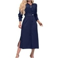 thumbnail image 2 of Guieoi Dress for Women under $10.00 Plus Size Women's Fall Dress Solid Color Long Sleeve Dress Blue Black*Friday/Cyber*Monday, 2 of 8