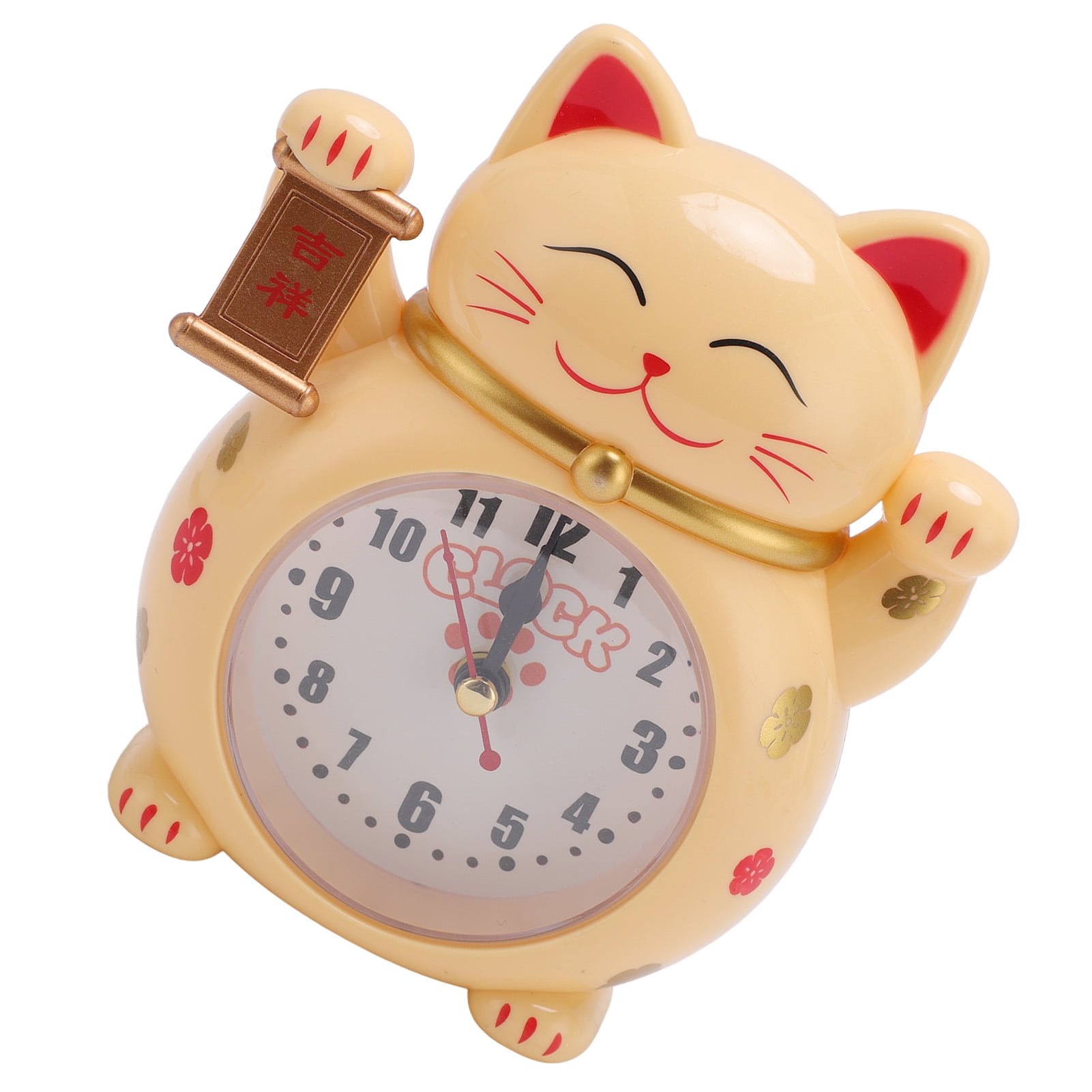 M Buder Lucky Cat Clock Accurate Plastic Cute Cartoon Alarm Clock for Home Office Table Desk Decor Yellow 4 M Buder Lucky Cat Clock Accurate Plastic Cute Cartoon Alarm Clock for Home Office Table Desk Decor