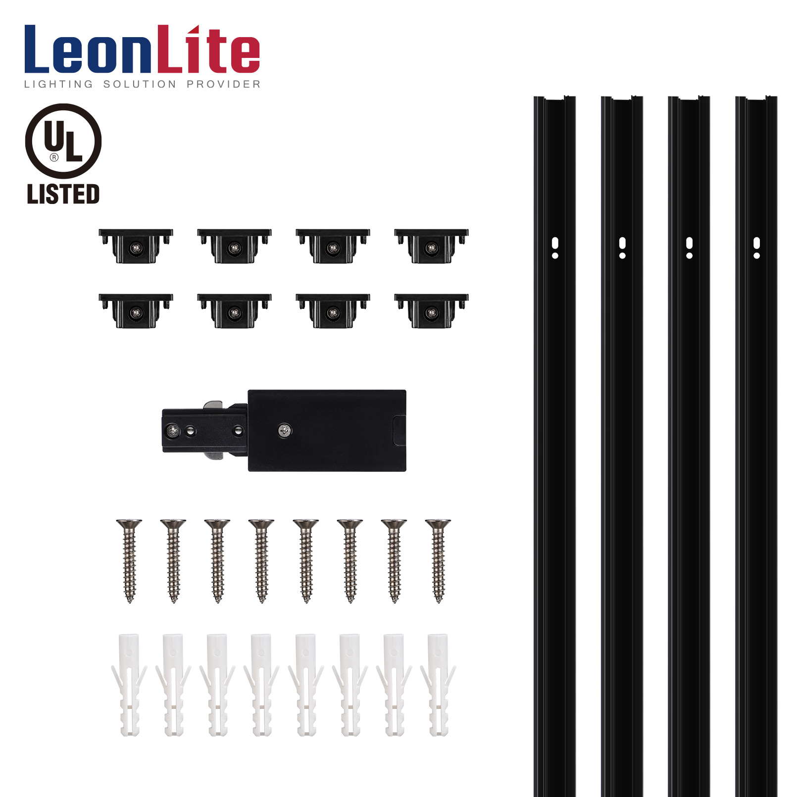 LEONLITE H Style Track Kit, 4ft H Style Track Lighting Rails + Live End ...