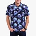 thumbnail image 1 of Fotbe crystal Skull Pattern Men’s Golf Polo Shirt – Breathable Performance Golf Shirt with Button-Down Collar-X-Large, 1 of 6