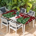 thumbnail image 2 of Christmas Snowman Table Cloths for 4 Foot Rectangle Tables, Winter Xmas Trees Red Black Plaid Snow Patio Waterproof Elastic Fitted Tablecloths, Washable Rectangular Table Cover for Camping, 2 of 8